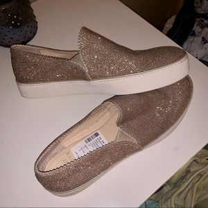 Stuart Weitzman Gold Slip-Ons